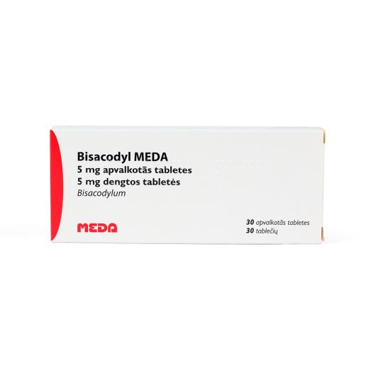 BISACODYL 5mg apvalkotās tabletes N30