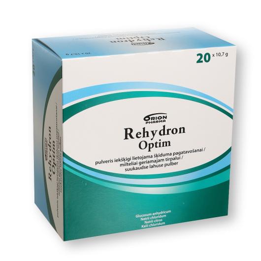 REHYDRON Optim pulveris iekšķīgi lietojama šķīduma pagatavošanai N20