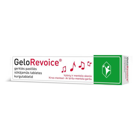 GELOREVOICE ķiršu-mentola sūkājamās tabletes N20