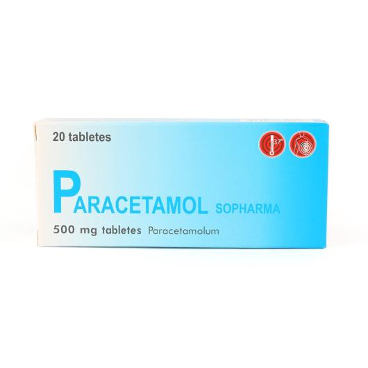Paracetamol Sopharma 500mg tabletes N20