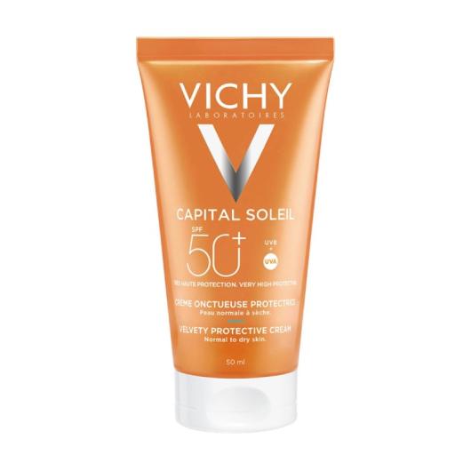 VICHY Capital Soleil Velvety SPF50+ sejas saules aizsargkrēms 50 ml