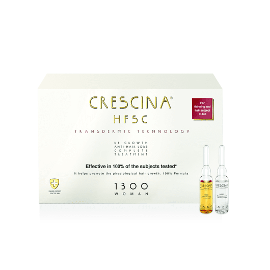 CRESCINA Transdermic ampulu komplekss matu augšanai un pret matu izkrišanu sievietēm, intensitāte 1300, N10+10