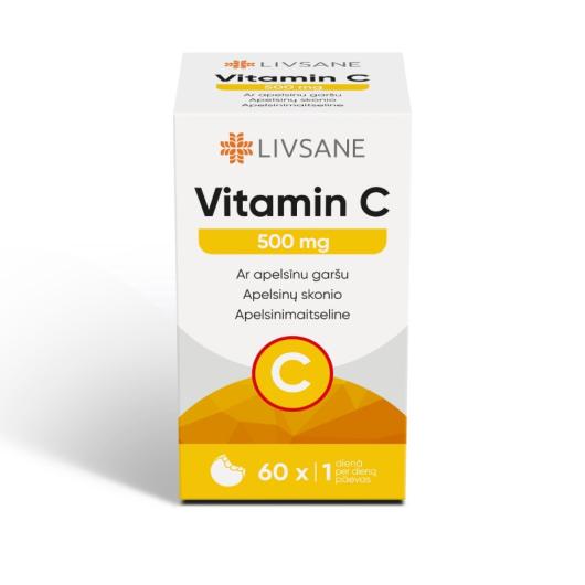 LIVSANE C vitamīns 500mg košļājamās tabletes N60