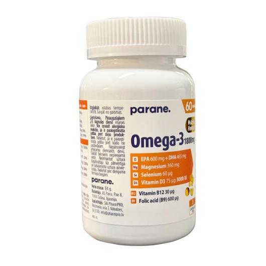 PARENE Omega-3 1800 mg+Magnijs+Selēns+Vitamīni kapsulas N60