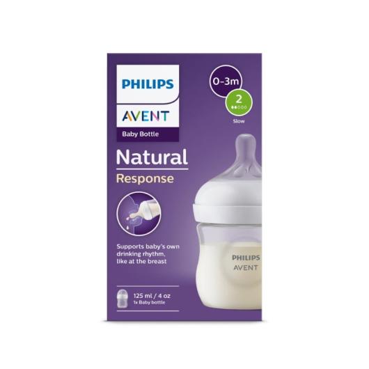 PHILIPS AVENT Natural Response zīdaiņu barošanas pudelīte, 0-3m, 125ml