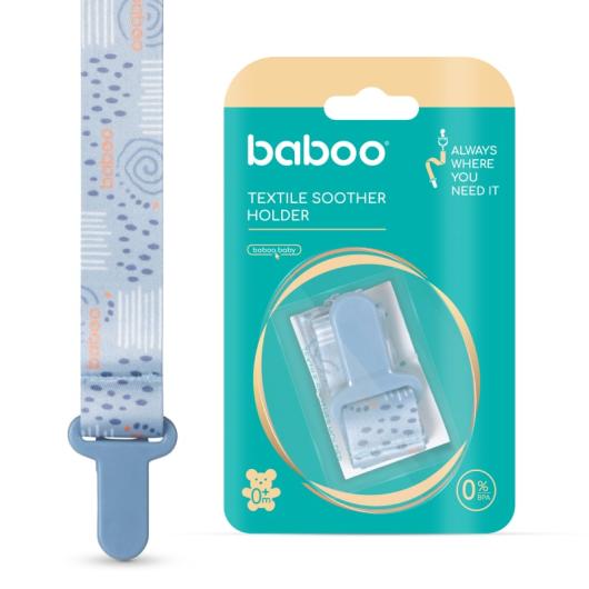 BABOO tekstila knupja turētājs, Blue Haze, 0+ mēneši