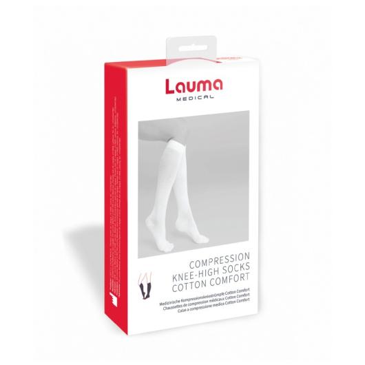 LAUMA MEDICAL Cotton Comfort Medicīniskās kompresijas pusgarās zeķes AD204 baltas,izm.42-44 1.Ccl