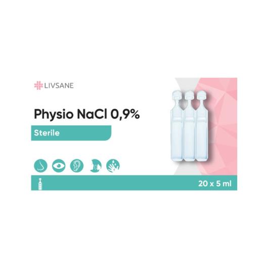 LIVSANE Physio NaCl 0,9% šķīdums 5ml N20