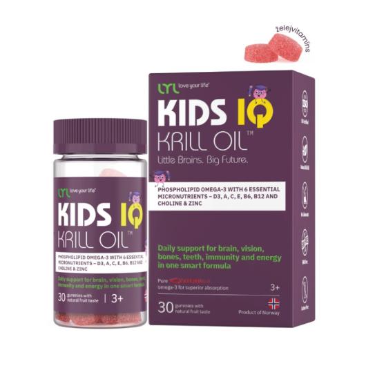 LYL KIDS IQ Krill Oil, košļājamas pastilas ar augļu garšu, N30