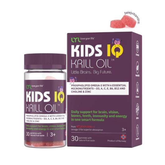 LYL KIDS IQ Krill Oil, košļājamas pastilas ar augļu garšu, N30