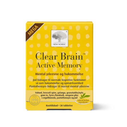 NEW NORDIC Clear Brain Active Memory Mega tabletes N30