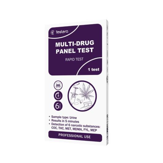 TESTERA Multi-Drug paneļa tests (6 narkotiskās vielas) N1