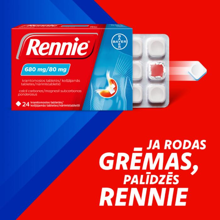 RENNIE 680 mg/80 mg košļājamās tabletes N24