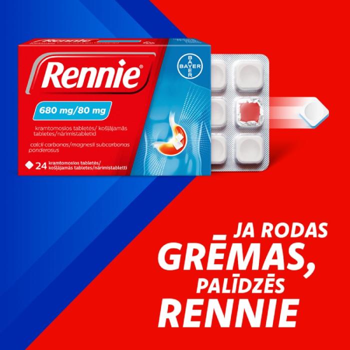 RENNIE 680 mg/80 mg košļājamās tabletes N24