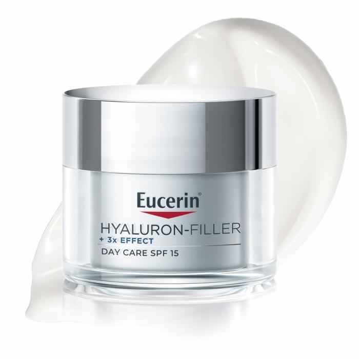EUCERIN Hyaluron-Filler +3x Effect pretnovecošanās dienas sejas krēms ar SPF 15 sausai ādai 50 ml
