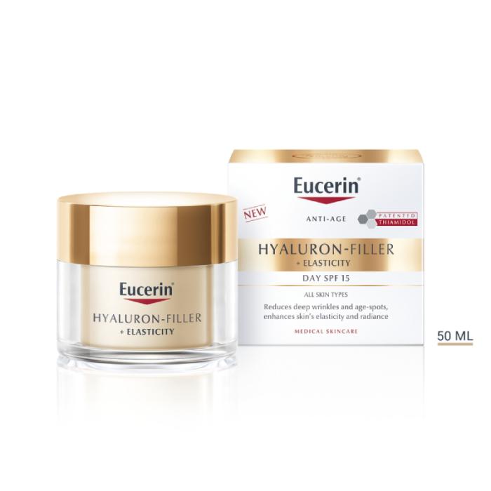EUCERIN Hyaluron-Filler + Elasticity Day Care SPF15 dienas sejas krēms 50 ml