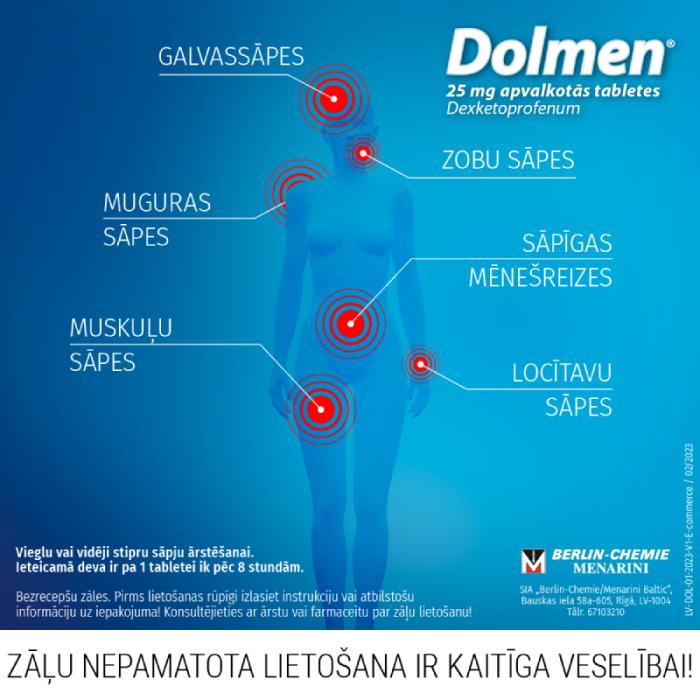 DOLMEN 25 mg apvalkotās tabletes N10
