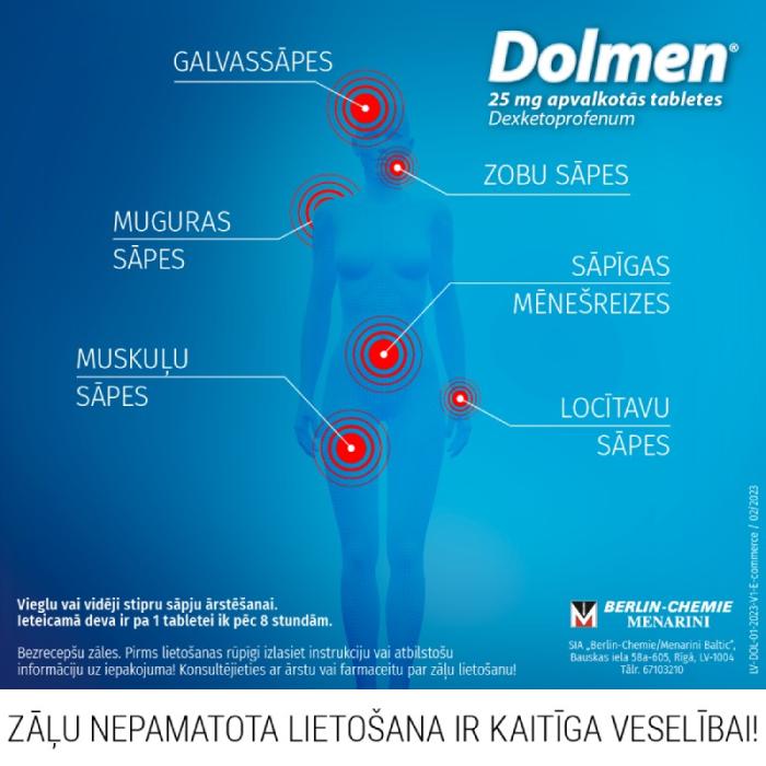 DOLMEN 25 mg apvalkotās tabletes N10
