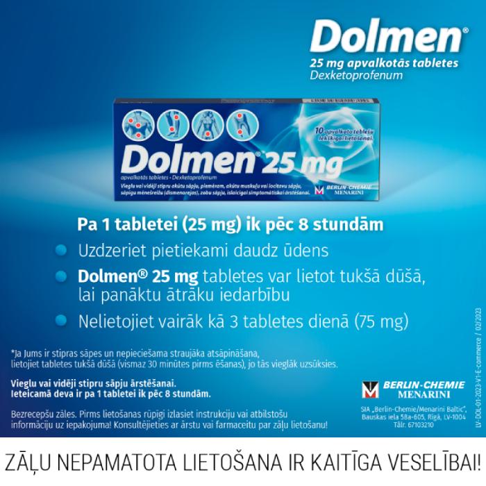 DOLMEN 25 mg apvalkotās tabletes N10