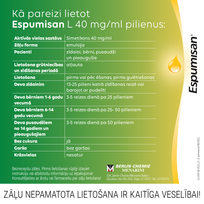 ESPUMISAN L 40 mg/ml pilieni 30 ml  