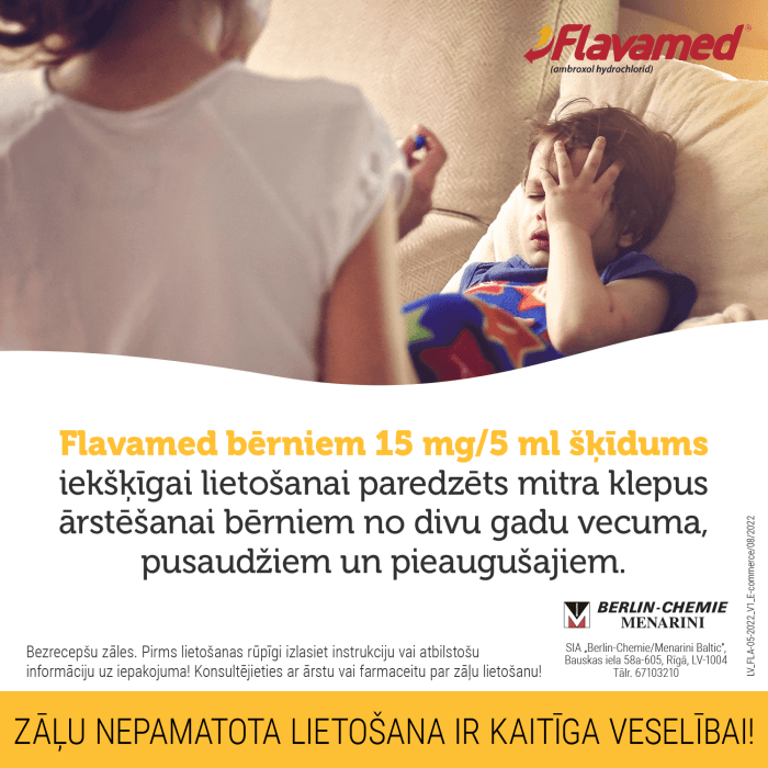 FLAVAMED sīrups bērniem 15mg/5 ml 100 ml 