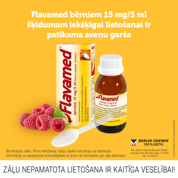 FLAVAMED sīrups bērniem 15mg/5 ml 100 ml 