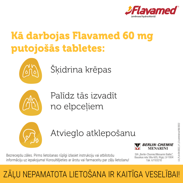FLAVAMED 60mg putojošās tabletes N10   