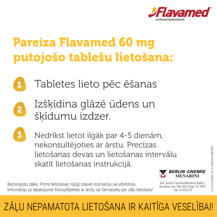 FLAVAMED 60mg putojošās tabletes N10   