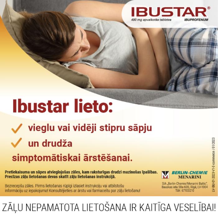 IBUSTAR 400 mg apvalkotās tabletes N10