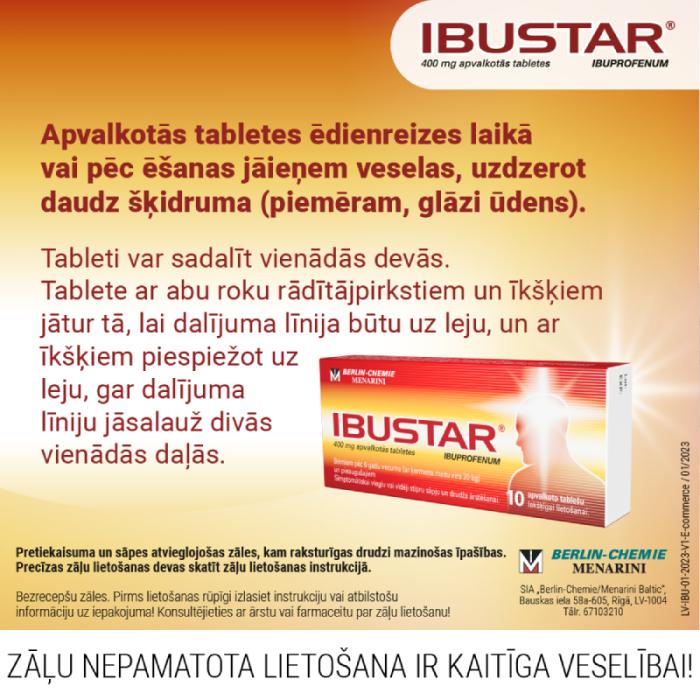 IBUSTAR 400 mg apvalkotās tabletes N10