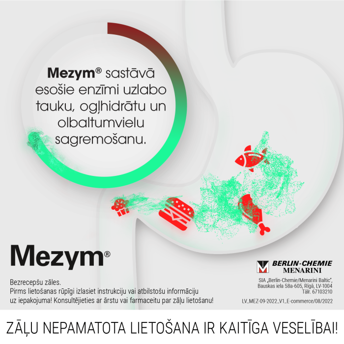 MEZYM 10 000V zarnās šķīstošās tabletes N10  