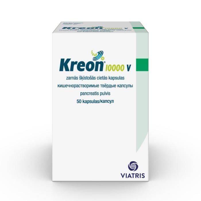 KREON 10 000 V zarnās šķīstošās cietās kapsulas N50