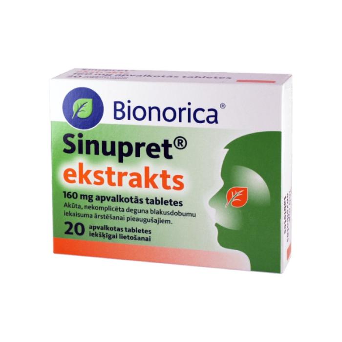 SINUPRET ekstrakts 160 mg apvalkotās tabletes N20