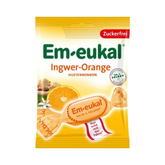 DR.SOLDAN Em-Eukal Ingvers-Apelsīns ar C vit. karameles bez cukura 75g