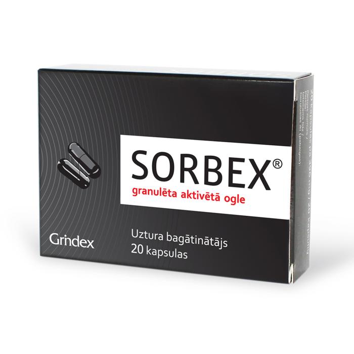 SORBEX® granulēta aktivētā ogle, kapsulas N20