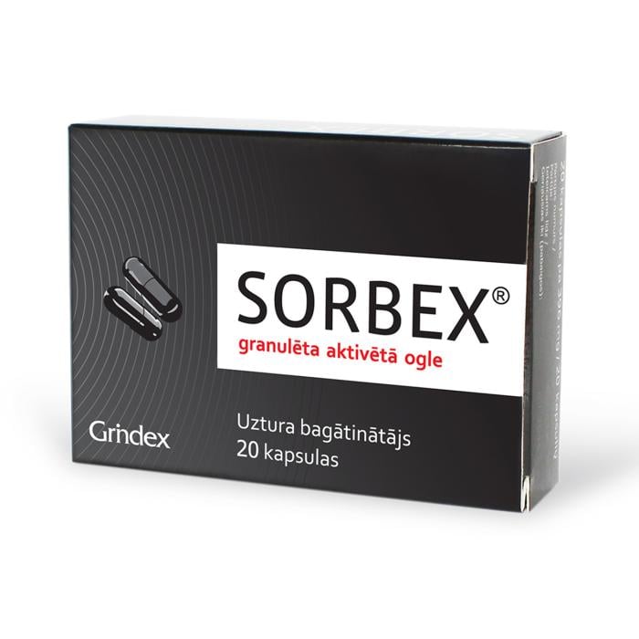 SORBEX® granulēta aktivētā ogle, kapsulas N20