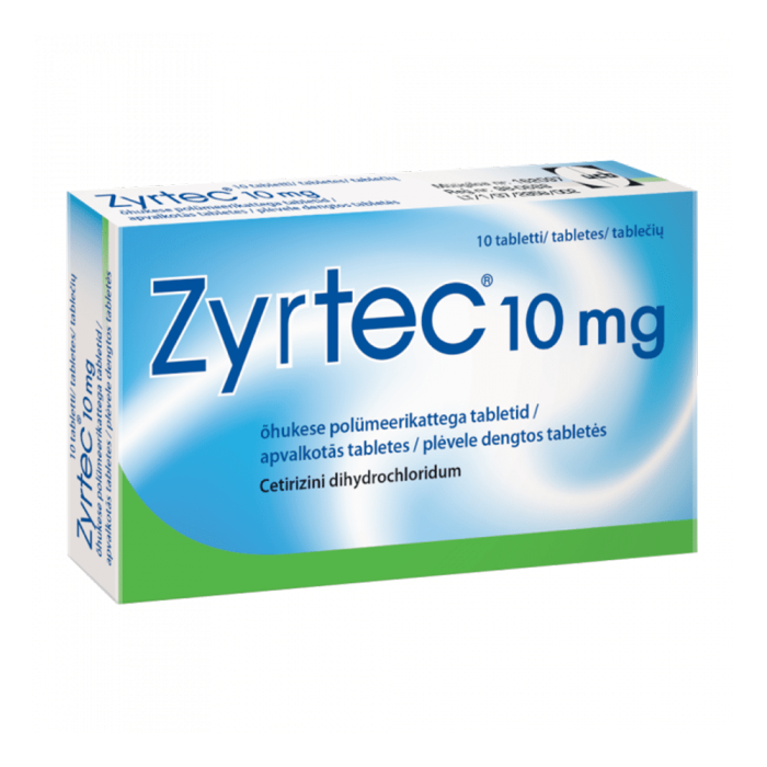 ZYRTEC 10mg apvalkotās tabletes N10