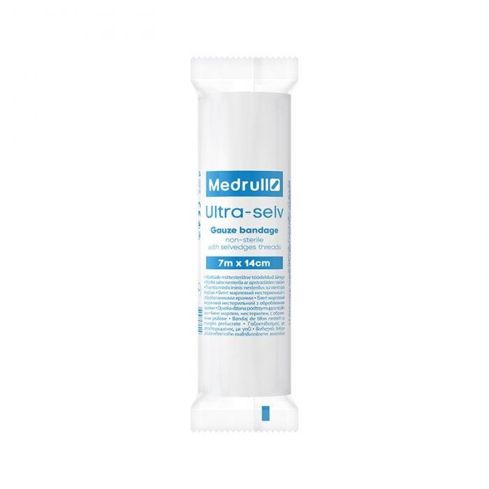 MEDRULL saite Ultra marles nesterila 7 m x14 cm