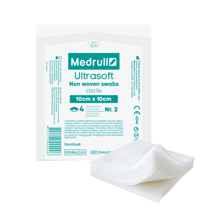 MEDRULL salvetes neaustas 10x10cm sterilas N2