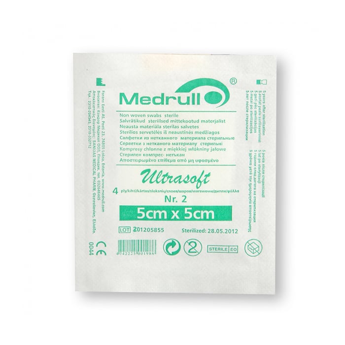 MEDRULL salvetes neaustas 5x5cm sterilas N2