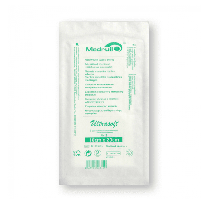 MEDRULL salvetes neaustas 10x20cm sterilas N2