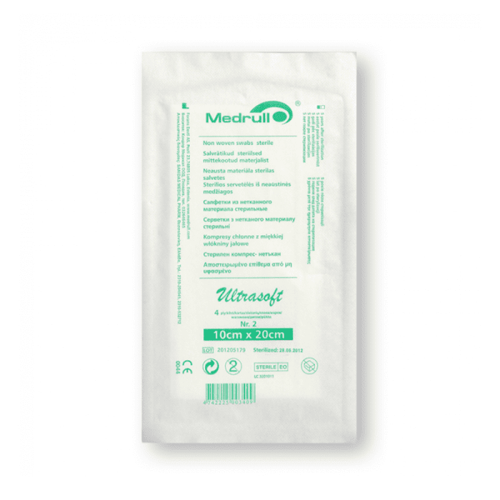 MEDRULL salvetes neaustas 10x20cm sterilas N2
