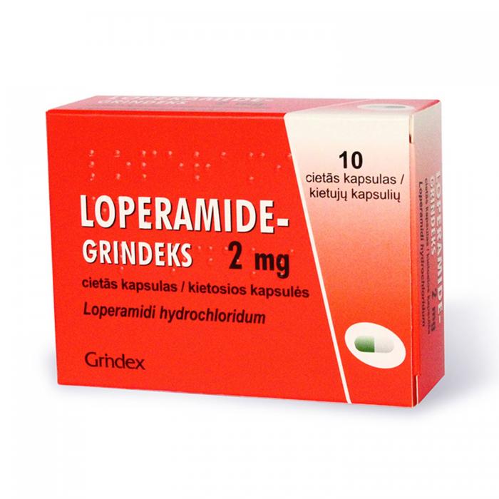 LOPERAMIDE GRINDEKS 2 mg cietās kapsulas N10