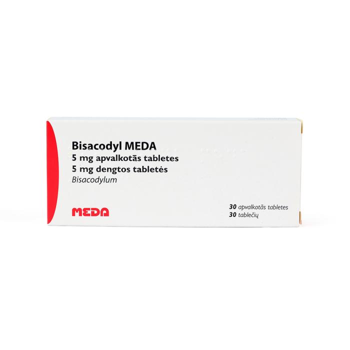 BISACODYL 5mg apvalkotās tabletes N30   