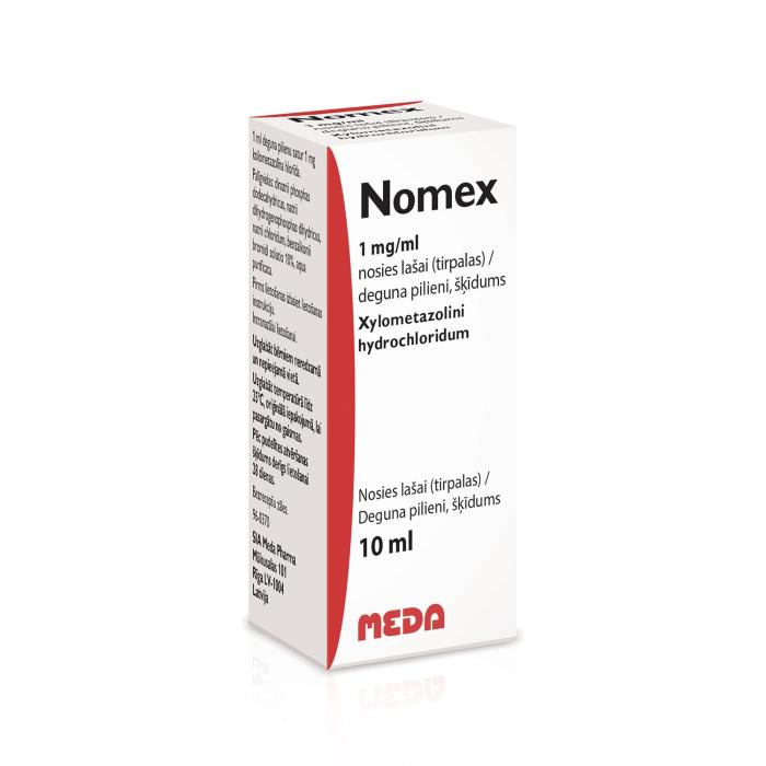 NOMEX 1 mg/ml deguna pilieni, šķīdums 10 ml