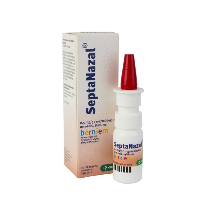 Septanazal 0,5 mg/50 mg/ml deguna aerosols, šķīdums bērniem N1