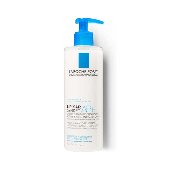 LA ROCHE-POSAY Lipikar Syndet AP+ lipīdus papildinošs, ādu attīrošs mazgāšanās krēms ķermenim, sausai ādai 400 ml