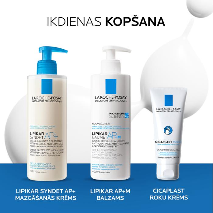 LA ROCHE-POSAY Lipikar Syndet AP+ lipīdus papildinošs, ādu attīrošs mazgāšanās krēms ķermenim, sausai ādai 400 ml