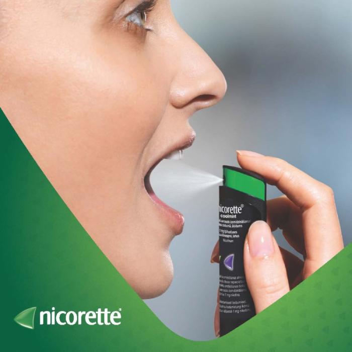 Nicorette Coolmint 1 mg/devā aerosols izsmidzināšanai mutes dobumā, šķīdums N1