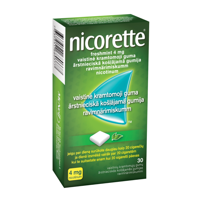Nicorette Freshmint 4 mg ārstnieciskā košļājamā gumija N30